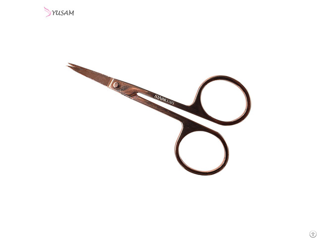 Curved Craft Scissors For Eyebrow Eyelash Extensions Stainless Steel