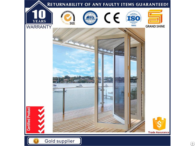 Aluminium Double Glazing Folding Door With High Quality