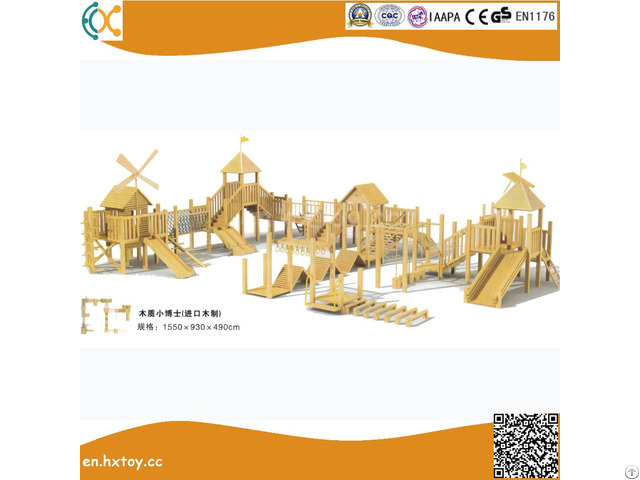 Amusement Equipment Wooden Outdoor Playground Slide