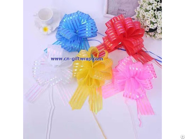 Organza Pompom Pull Bows