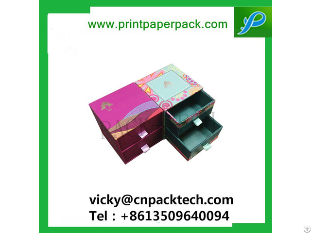 Custom Handmade Sliding Double Drawer Style Paper Box