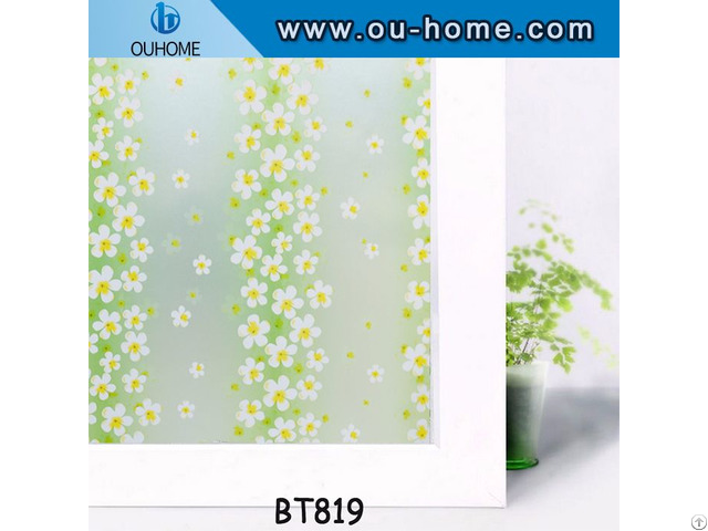 Ouhome Non Toxic Vinyl Pvc Frosted Self Adhesive Decorative Cling Window