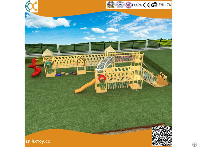 Amusement Equipment Children Preschool Wooden Slide Outdoor Playground