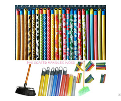 Color Wooden Broom Brush Mop Handle Pvc Cap