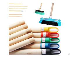 Natural Wooden Broom Brush Mop Ceiling Hardwood Handle Stick Thread Metal Cap