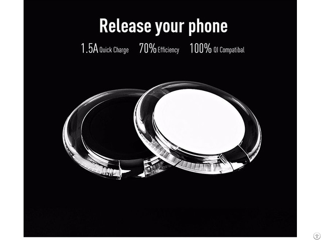 Ultra Slim Qi Breathing Led Design Dc 9v 2a Input Wireless Charger