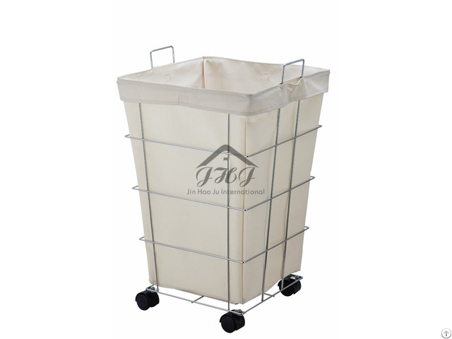 Canvas Rolling Laundry Hamper