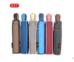 Rst Hot Sale Single Color Auto Open Close Small Portable 3 Folding Umbrella