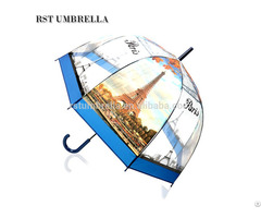 Rst Printed With World Famous Scenery Tower Design Poe Straight Umbrella