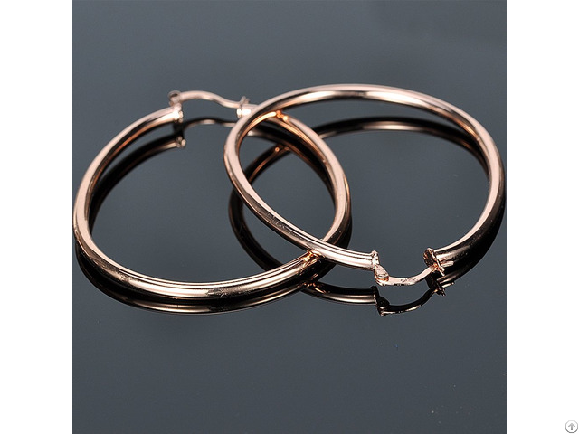 Fashion 925 Sterling Silver Rose Gold Plated Stud Hoop Earrings Jewelry