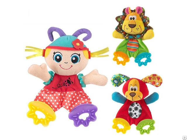 Cute Cartoon Animal Plush Toys Baby Infant Sound Paper Teether Rattles Bed Stroller Brinquedos