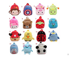 Wholesale Children Plush Backpack Cartoon Design Schoolbag Manufacturer