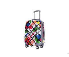 China Customized Light Weight Pc Trolley Luggage Manufacture With Full Printing