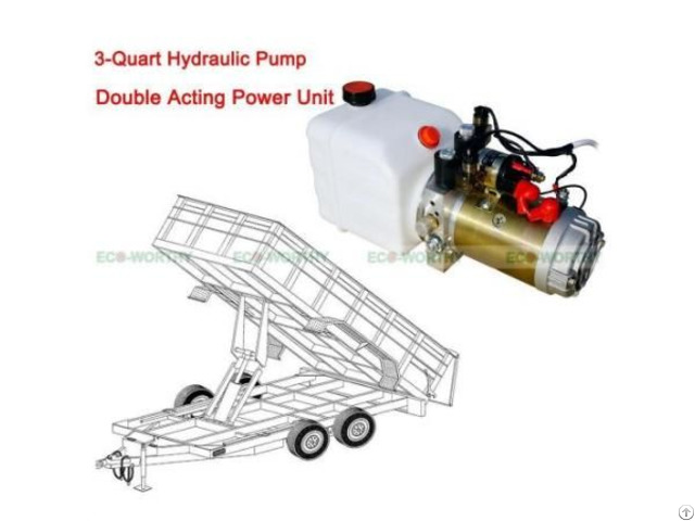 Eco Worthy Double Acting Hydraulic Pump 12v Dump Trailer 3 6 8 Quart Metal Reservoir