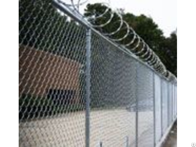 Chain Link Mesh Fencing With Barbed Wire