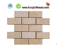 Brick Beige Marble Mosaic Tile Bathroom