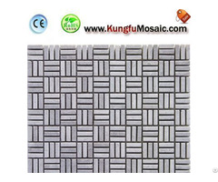 Three Lined Gray Marble Mosaic Brick