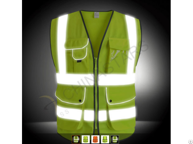 Hi Vis Workwear Security Jacket Reflective Gray Safety Vest Class 2