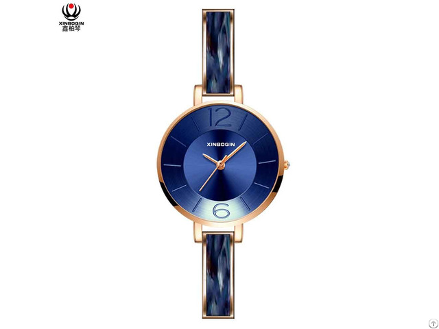 Xinboqin Factory Brand Luxury Custom Logo Latest Design For Fadies Quartz Acetate Watch