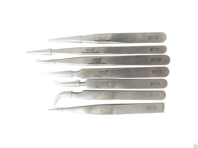 China Professional Hot Selling Stainless Steel Lash Eye Brow False Eyelash Esd Tweezer Wholesale