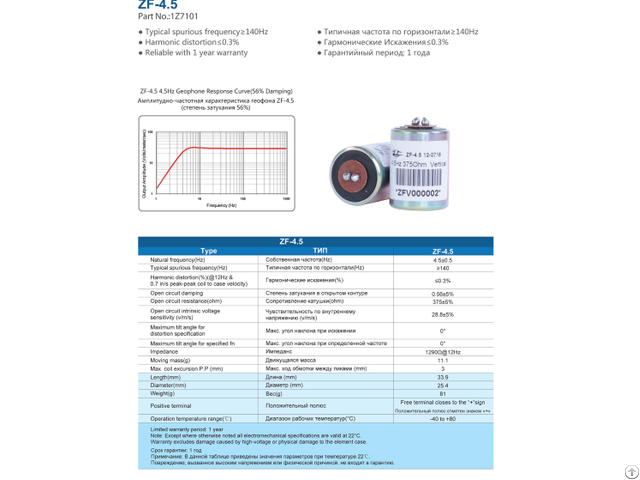 Geophone Zf 10 Part No 1z6101