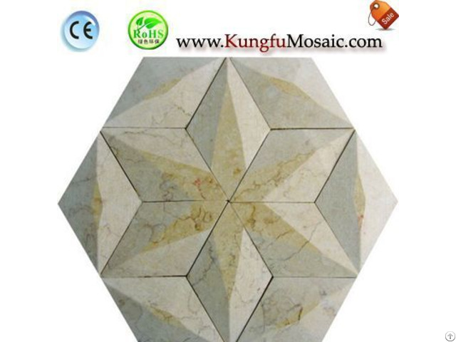 Beige Hexagram Marble Mosaic