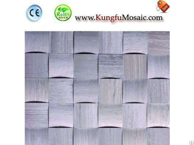 Chinese 3d Grey Wood Marble Mosaic