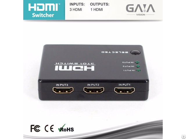 Mini Ir Remote 3 Port Hdmi Switch 3x1 1080p 1 3v