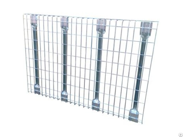 Welded Wire Mesh Decking And Divider With Flared Channel For Racking System