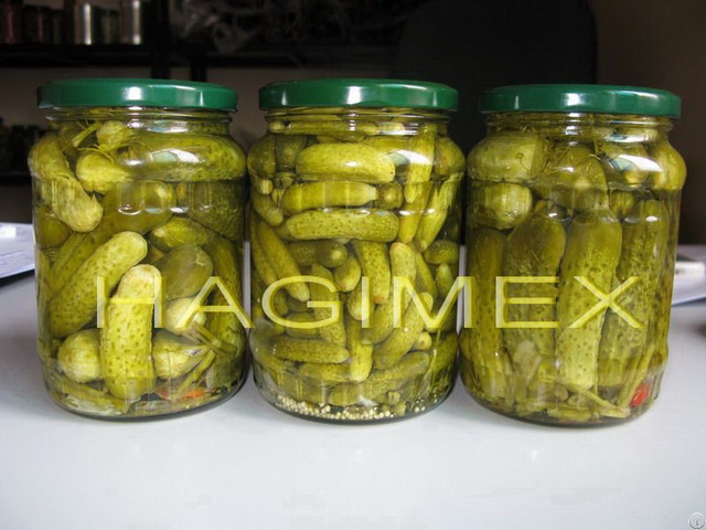 Pickled Cucumber Gherkins In Jar Tin And Drum