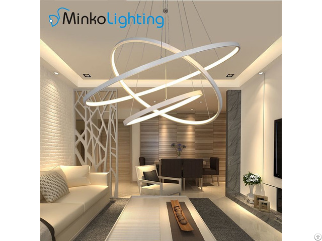 Acrylic Circle Lights Contemporary Chandeliers Round Hotel Led Pendant Lamp