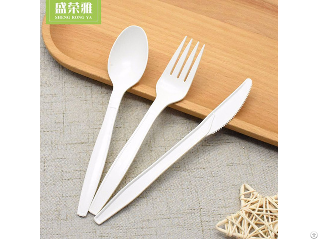 7 Inch Disposable Corn Starch Flatware Set