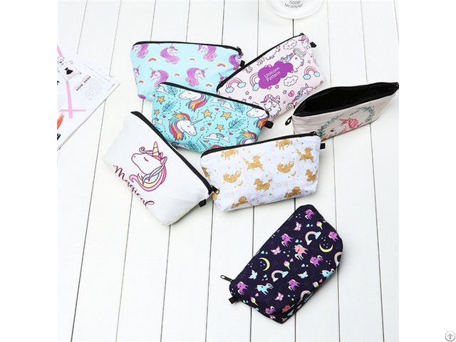 Cheap Wholesale Beautiful Printing Clutch Makeup Bag For Lady Cosmetics