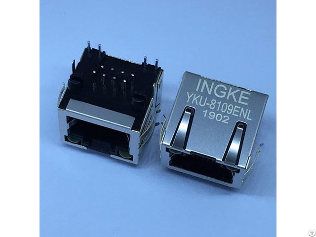 Ingke Yku 8109enl 100 Percent Cross 615008137421 Through Hole 1 Port Tab Up Rj45 Without Magnetics