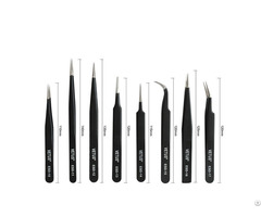 Professinal Manufacturer Hrc 40 Vetus Stainless Steel Silver Gold Black Eyelash Tweezers Kit