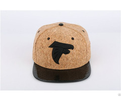 High End Cork Fabric Flat Brim Snapback Cap