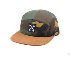 Camouflage 5 Panel Baseball Cap With Metal Eyelet