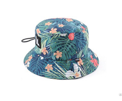 Digital Printing Pattern Polyester Bucket Hat Adjustable