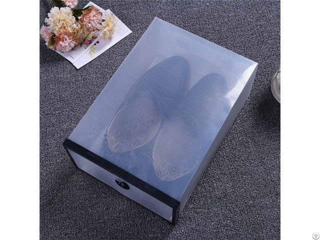 Clear Foldable Boot Storage Boxes Eco Friendly Transparent Plastic Shoe Box