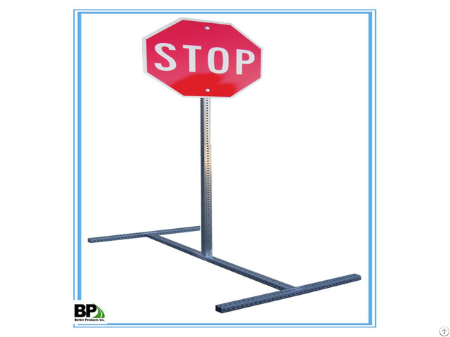 Square Tube Anchor Base Post For Supporting Traffic Sign In 12 And 14 Gauge Thickness