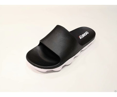 Men Slippers Eva Slide Pu Sandals Black Color