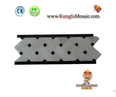 White Marble With Black Edges Border Tile