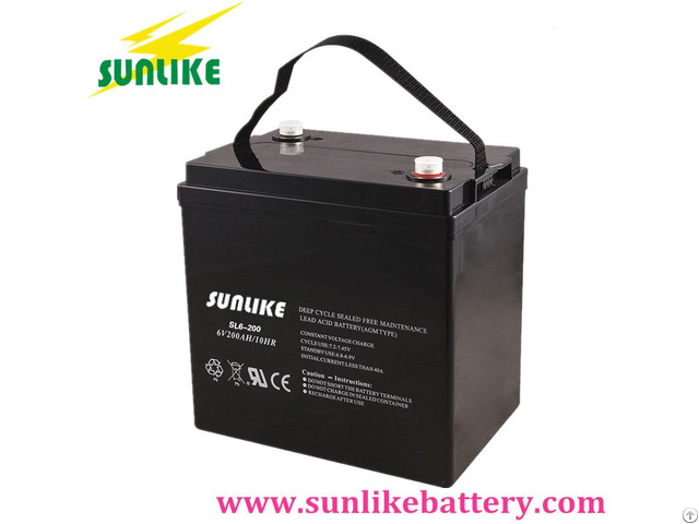 6v200ah Rechargeable Deep Cycle Solar Battery For Power Station