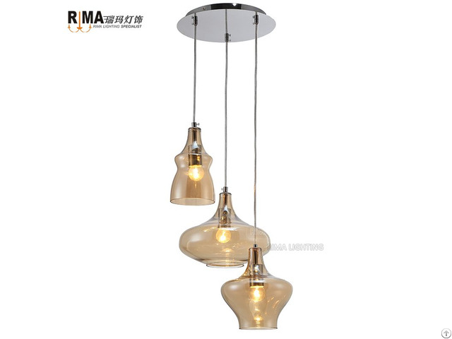 Glass Ceiling Light 3 Piece In One Pendant