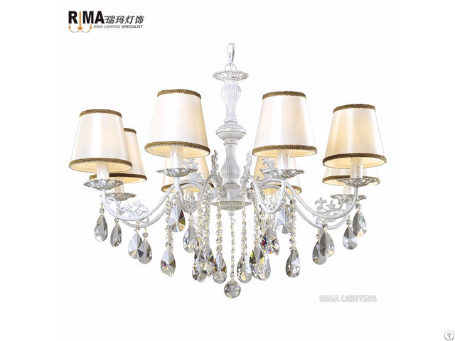 Russian Style Best Selling Hanging Fabric Shade Chandelier