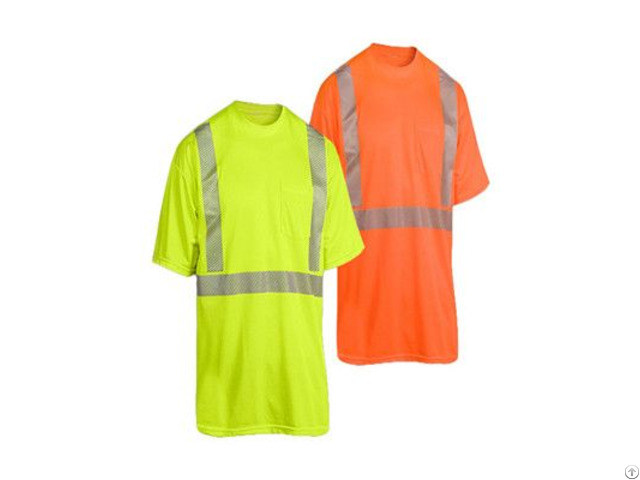 High Visibility Safety T Shirt With Reflective Tape Ansi107 Ht 002