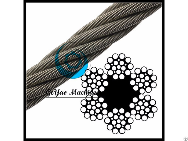 Bright Wire Rope Drill Line Fiber Core 6x21 Linear Foot