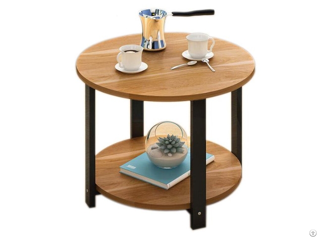 High Grade Round Home Wooden Side End Table With Storage Shelf Manufacture