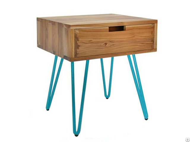 China Natural Edge End Twood Side Table Nightstand With Drawer Wholesale