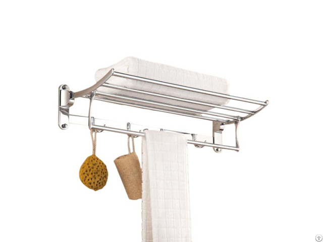 Hotel Modern Foldable Bathroom Wall Mounted Stainless Steel Towel Rack Rail Shelf